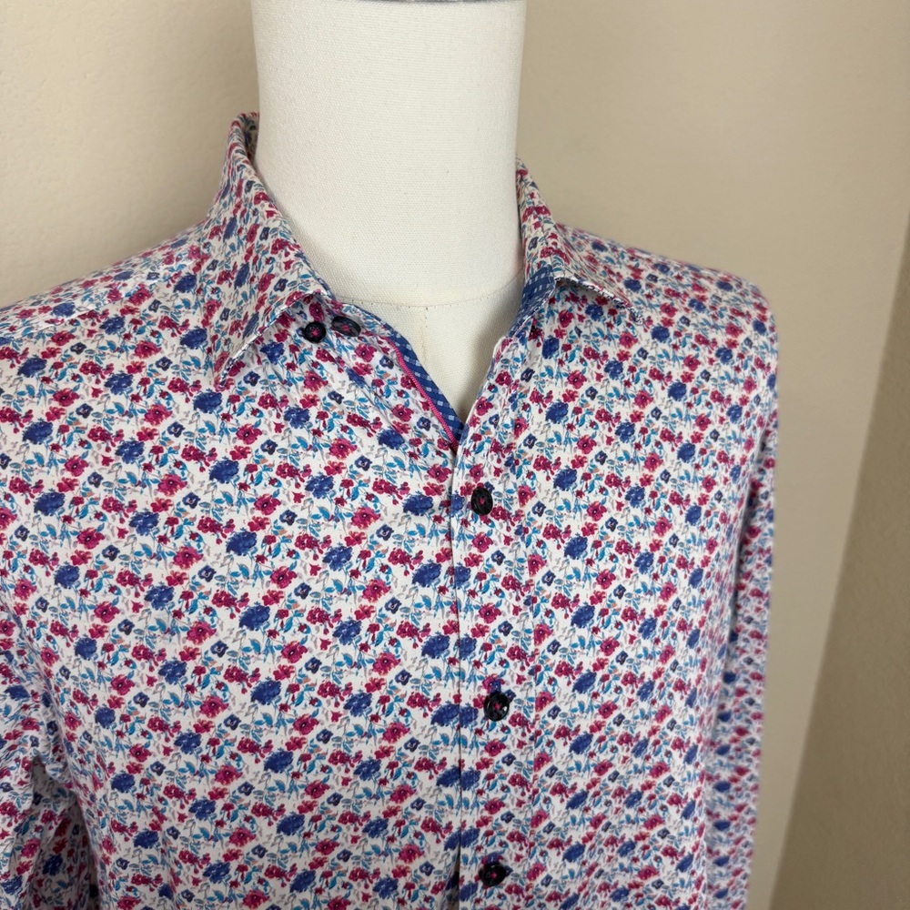 Robert Graham Mens Floral Pattern Long Sleeve Button Down | Size L - Picture 3 of 10